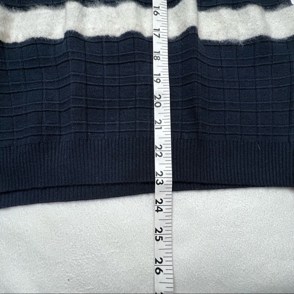 Draper James Navy White Striped Crewneck Sweater Size L - Picture 8 of 8